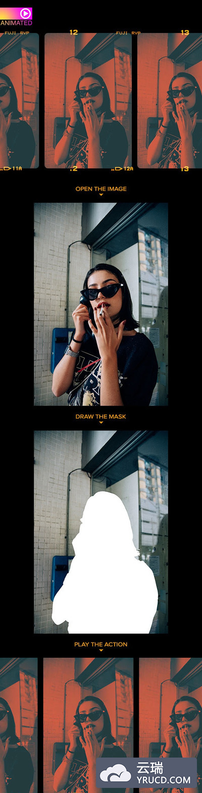 动画3D视差照片后期处理效果ps动作下载