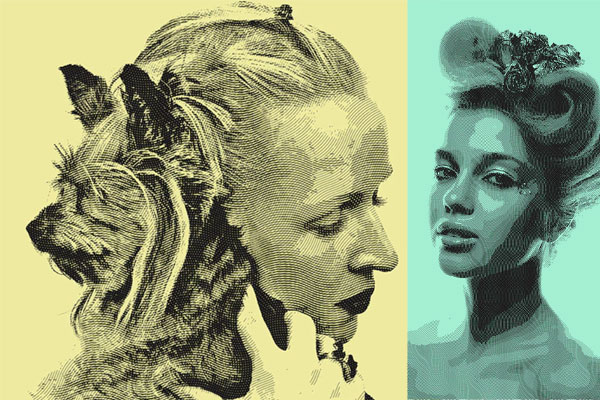 复古刻线素描艺术效果ps动作下载