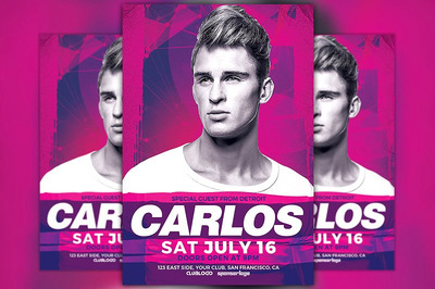 人物音乐海报制作 DJ Carlos Club Party Flyer Template