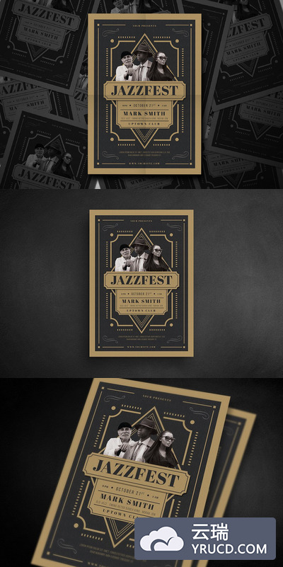 爵士音乐海报设计模板 Jazz Festival Flyer
