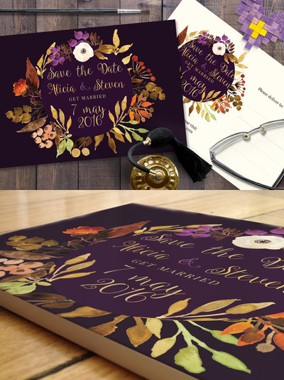 花卉邀请函模板 Save the Date Nr 2