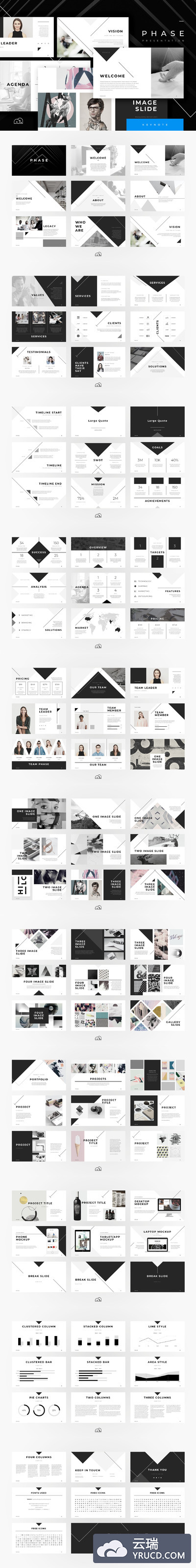 时尚ppt素材模板 Phase - Keynote