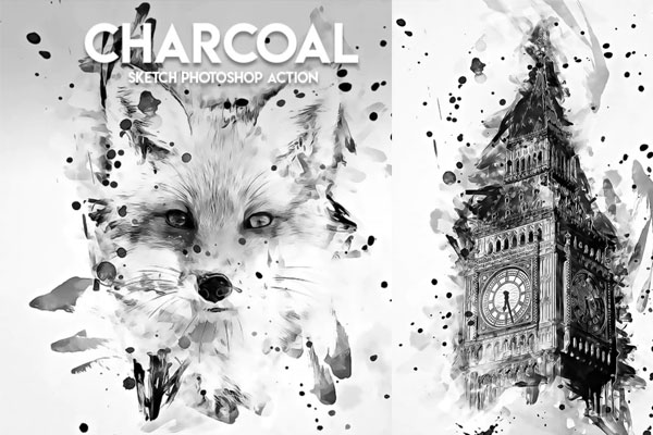 墨水素描艺术效果ps动作下载