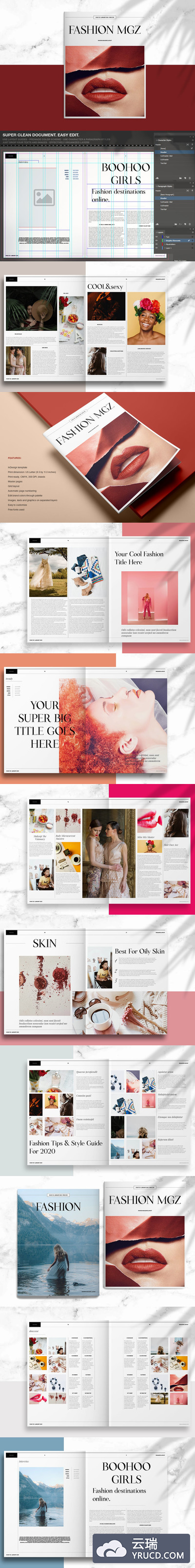 超级时尚的大图画册化妆品画册高端宣传册模板下载[indd]