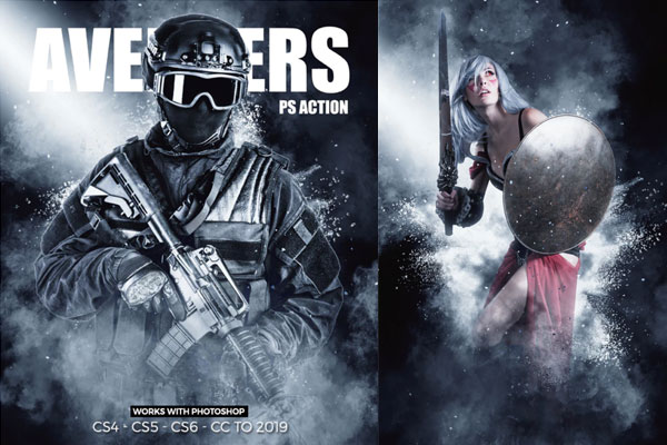 战争爆炸特效照片后期处理ps动作下载