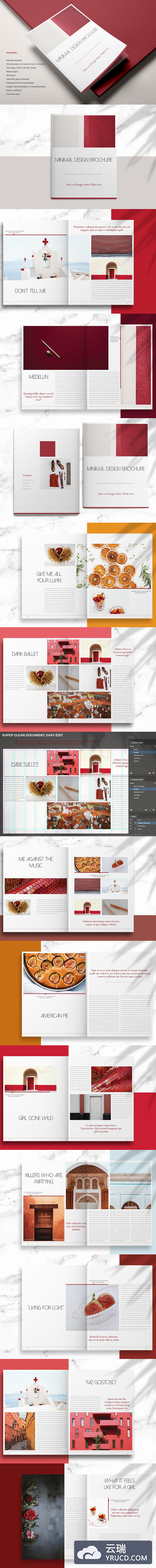 化繁为简少即是多的简约时尚高端品牌手册宣传册画册房地产楼书杂志设计模板宣传册公司简介宣传册画册