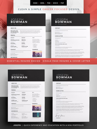 时尚简历模板 Joseph - Essential Resume