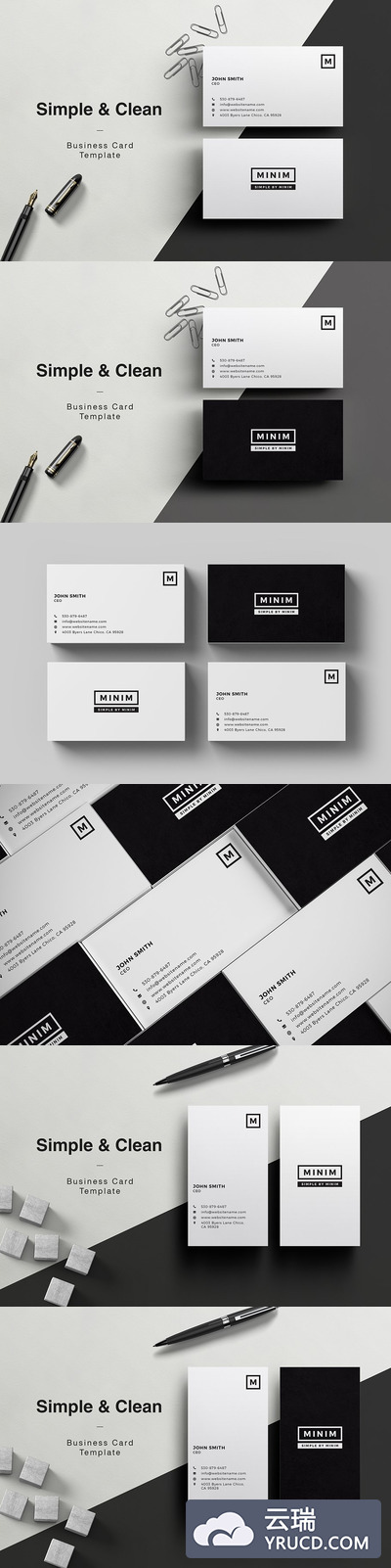 极简主义名片模板 Minim - Simple Clean Business Card