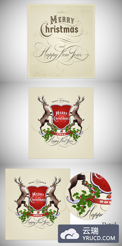 圣诞节卡片模板 Christmas & New Year Cards