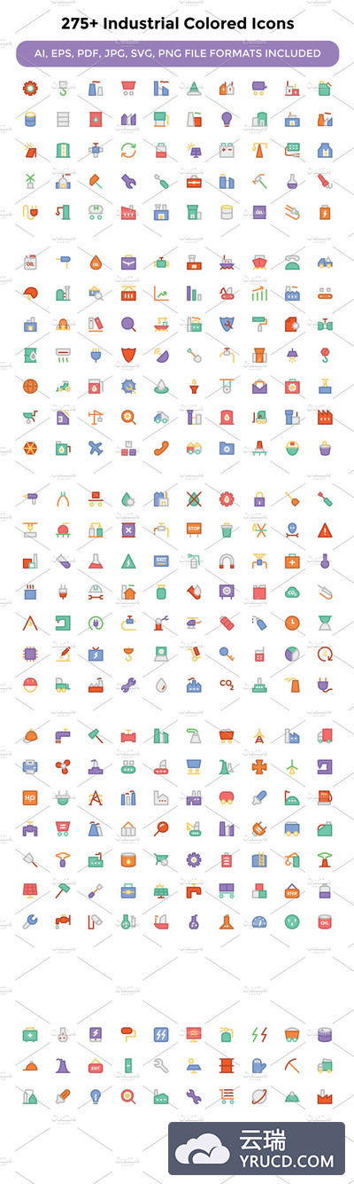 275+工业彩色图标s'c'q 275+ Industrial Colored Icons