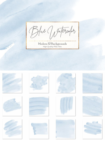 蓝色水彩背景纹理素材