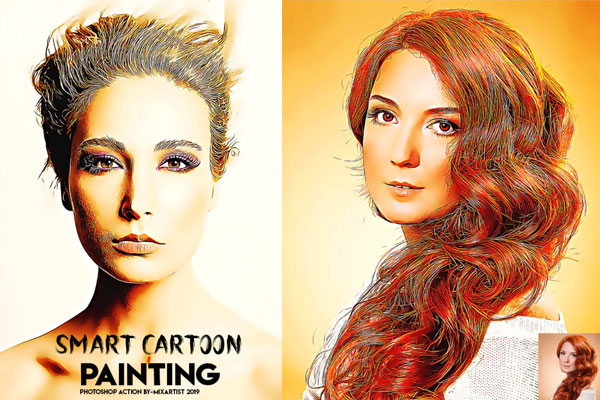 智能卡通绘画效果Photoshop动作