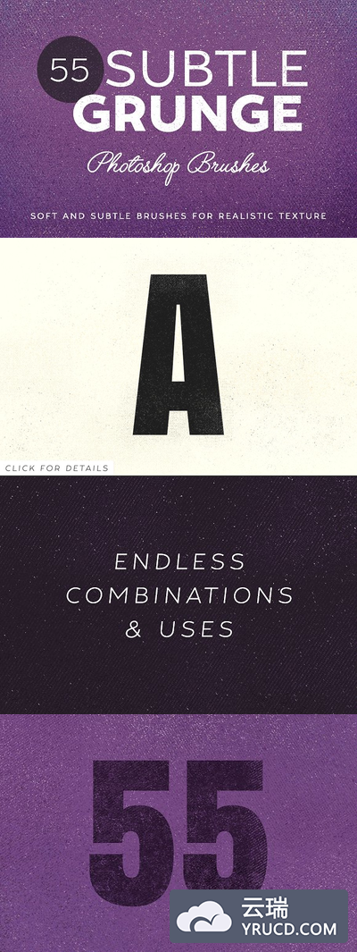 做旧微粒肌理笔刷 55 Subtle Grunge Brushes