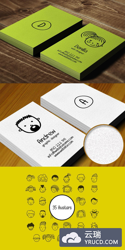 简单的虚拟形象名片 Avatar Individual Business Card