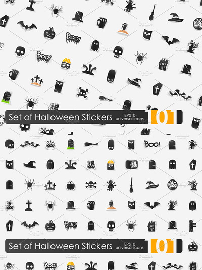 万圣节元素图标素材 101 Halloween stickers