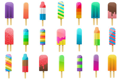 创意雪糕矢量图标 Popsicle Clipart Vector, PNG & JPG