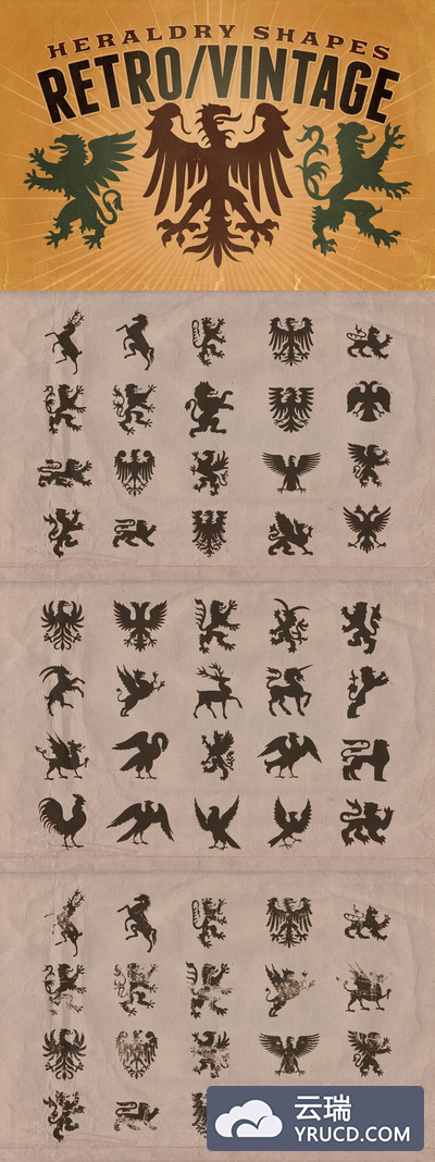 经典纹章符号 Vintage shapes - Heraldry Symbols 2