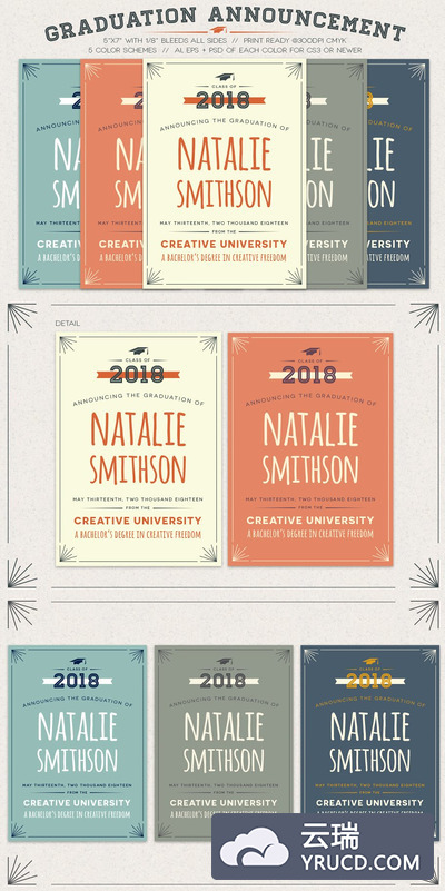 毕业宣传海报模板 Graduation Announcement Template