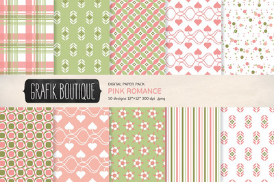 浪漫图案数码纸包 Romantic pattern digital paper pack