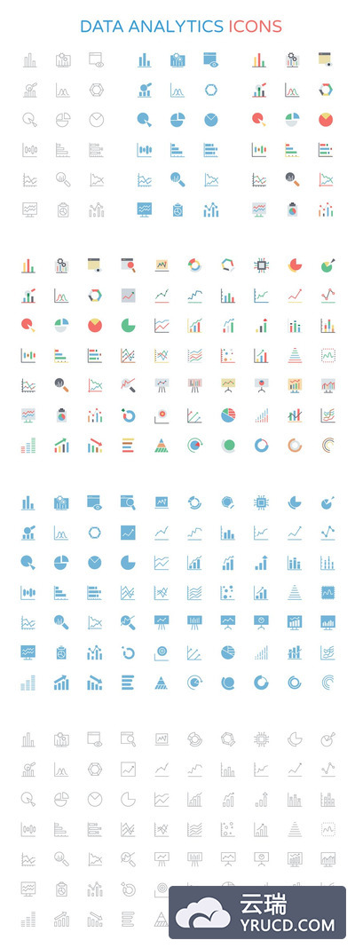 数据分析图表图标设计 Data Analytics Icons