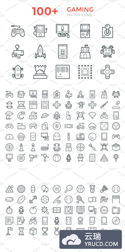 游戏矢量图标大全 100+ Gaming Vector Icons