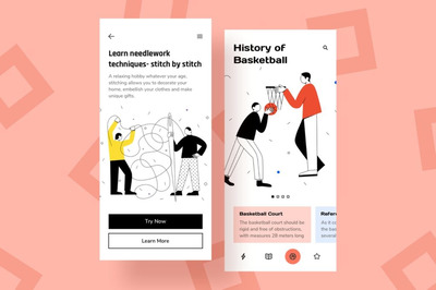 插画 | 时尚高端简约扁平化风格多用途产品移动手机界面欢迎页插图着陆页登录页面设计