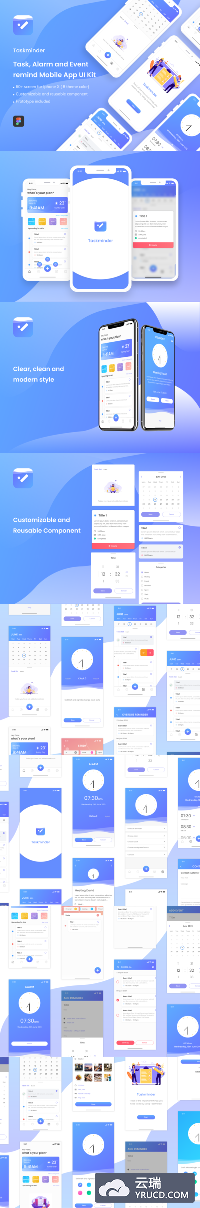 TO DO LIST相关的任务app设计APP UI KIT套装下载[Fig]