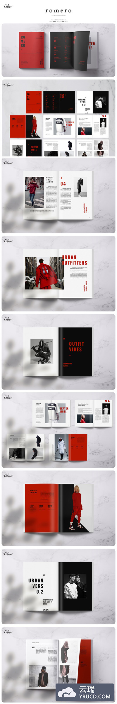 时尚潮流品牌服装产品目录图册设计模板