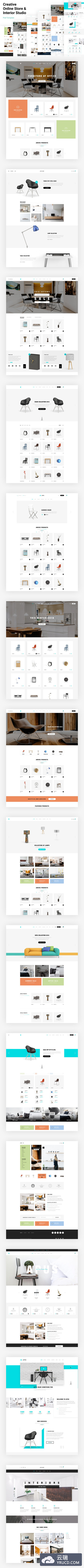高品质的时尚简约家具家居电子商务详情页网站设计模板ui设计师网站平面ui设计平面设计ui