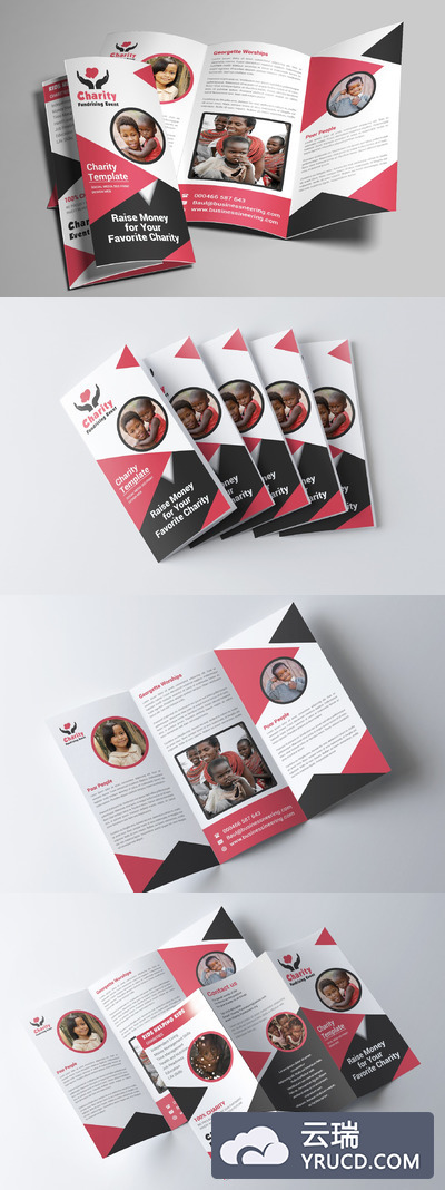 慈善三折页画册模板 Charity Trifold Brochure