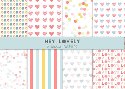 爱心图案图标 Hey lovely patterns