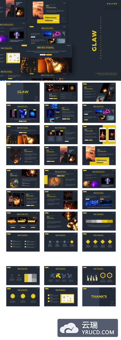 优雅高端时尚的Google Slides谷歌幻灯片演示模板幻灯片模板下载（pptx）