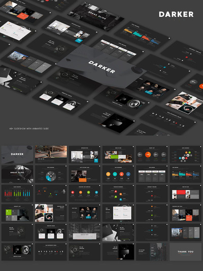 黑色配色的高品质高端商业商务大数据powerpoint幻灯片模板下载幻灯片演示模板（pptx）