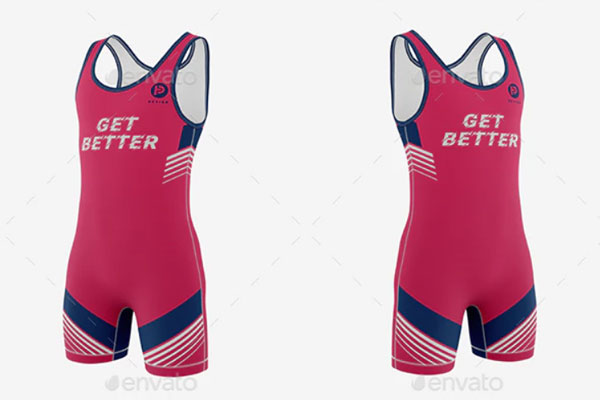 男子摔跤运动服装设计样机