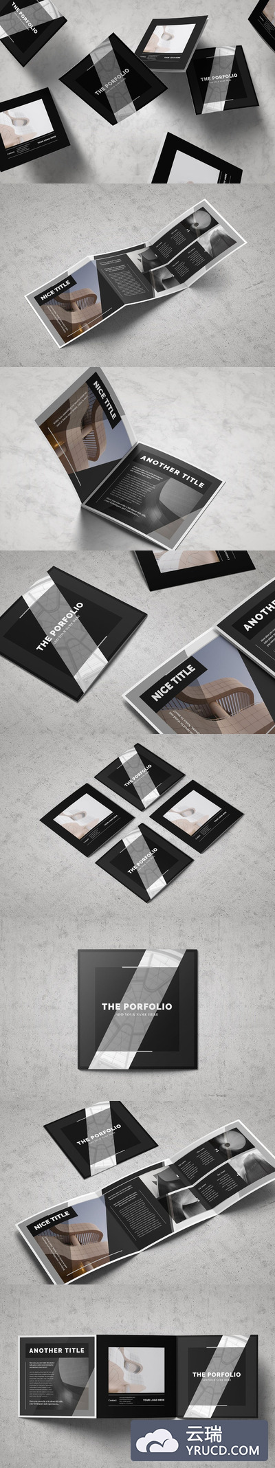 高品质的正方形画册印刷设计宣传画册设计模板