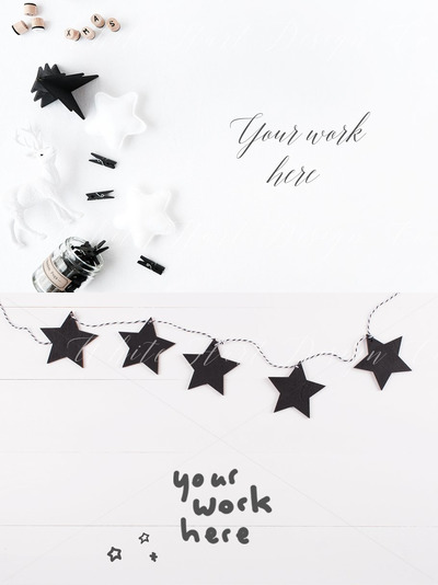 圣诞节元素图片 Christmas styled stock photo + Bonus