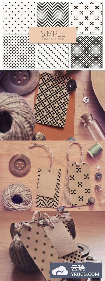 简单无缝图案背景纹理 Simple Seamless Patterns. Set 4