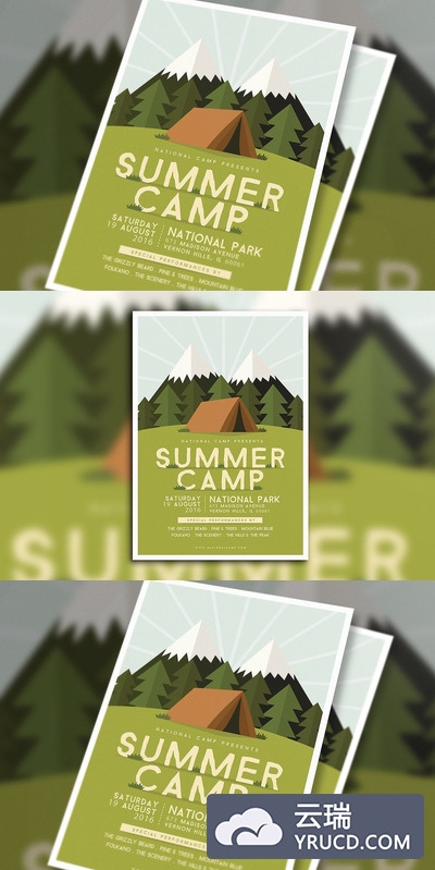 暑假夏令营创意海报设计模板下载[PSD,Ai]