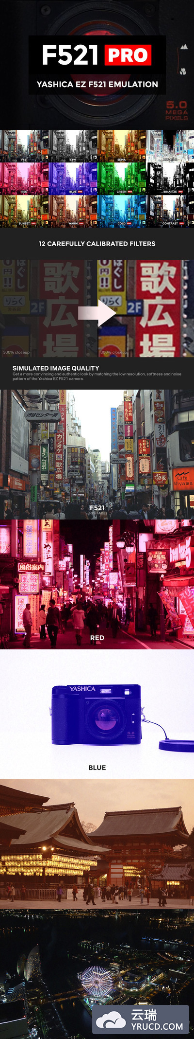 ps特效滤镜动作 Yashica EZ F521 Emulation [PRO]