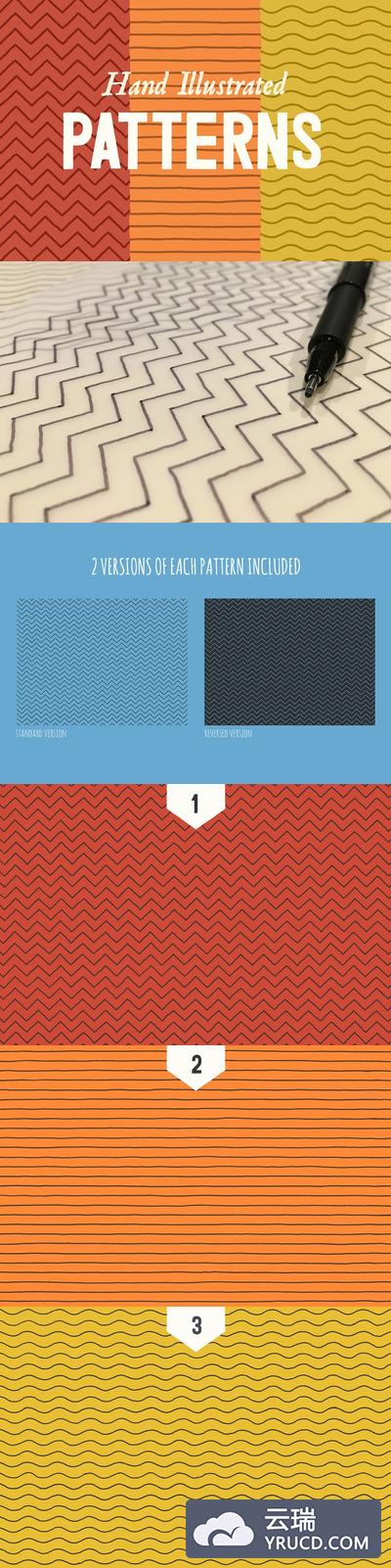手绘线条背景纹理 Line Patterns - Hand Illustrated