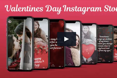 展示爱情的情人节 iPhone X 组合动态ae模板下载[AEP]