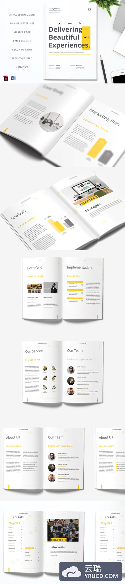 高端极简风格项目建议书/商业提案画册设计模板