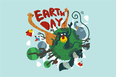 个性的环保创意绿色地球矢量插画下载[EPS]