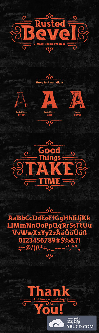 经典字体下载 Rusted Bevel vintage font