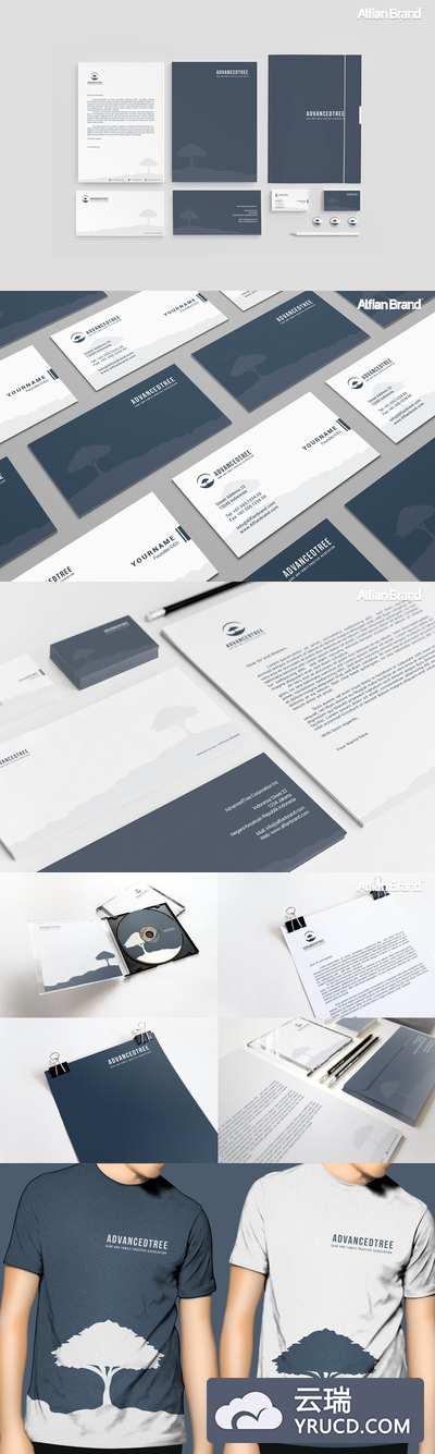 VI文具logo模板 Tree Logo And Corporate Identity