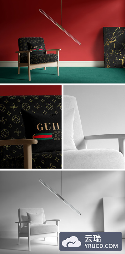 Mockups | 高级高品质大牌杂志完美无瑕风格家居室内模拟场景PSD3D功能模型