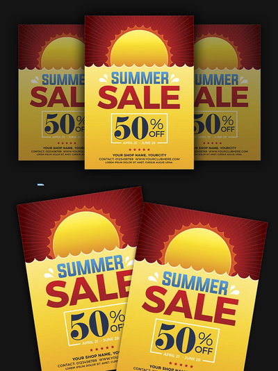 夏季促销海报设计模板 Summer Sale Flyer Poster