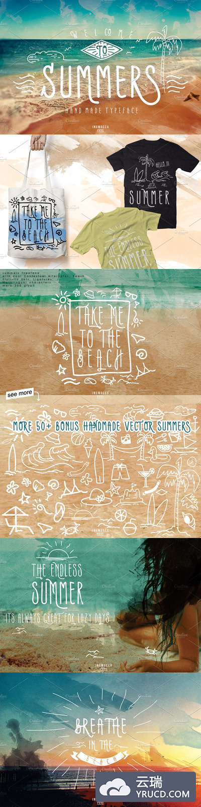 休闲度假字体 Summers Typeface + BONUS vector