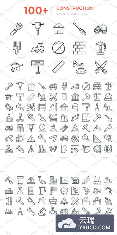 建设矢量图标素材 100+ Construction Vector Icons