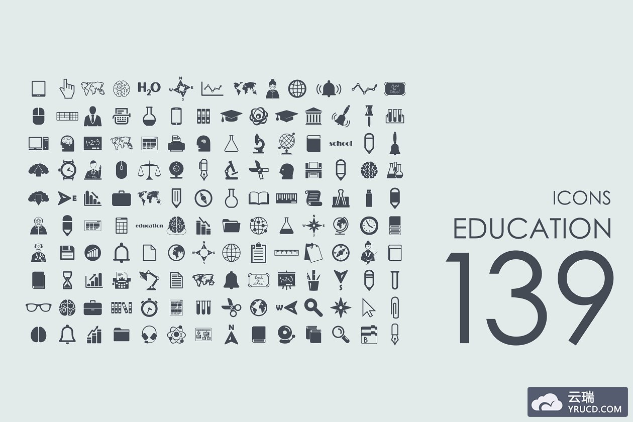 学校教育元素图标下载 139 education icons